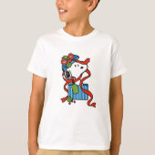スヌーピーのクリスマスプレゼント Tシャツ (正面)