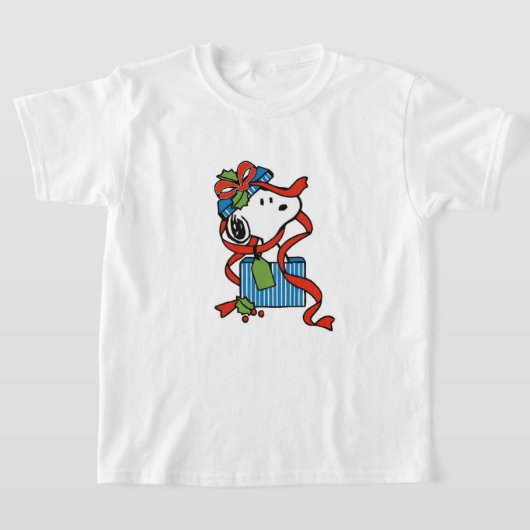 スヌーピーのクリスマスプレゼント Tシャツ (レイダウン)