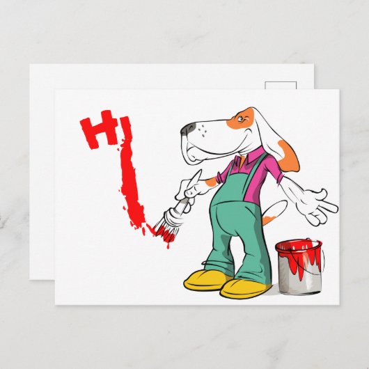 スヌープ犬はがき ポストカード (正面/裏面)