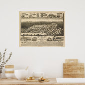 スヌーミシュワシントン1890アンティークパノラママップ ポスター (キッチン)