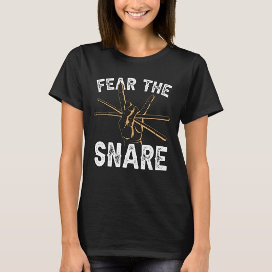 スネアがドラムのパーカッション楽器Sを愛する恐れ Tシャツ (正面)