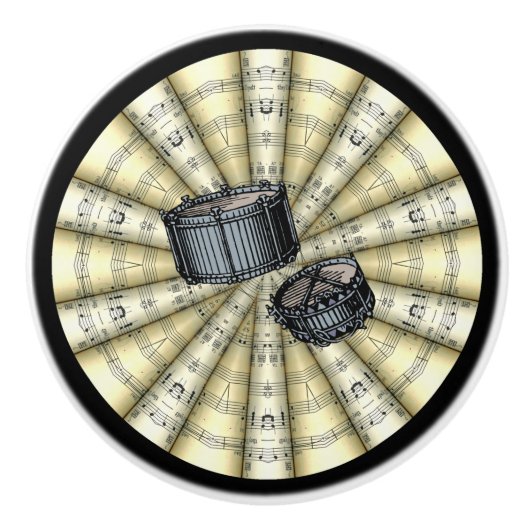 スネアドラムの~は楽譜の~Choseの背景を転がりました セラミックノブ (正面)