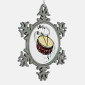 スネアドラム スノーフレークピューターオーナメント (左)