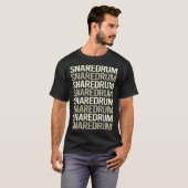 スネアドラム ドラム ホワイト文字 Tシャツ (正面フル)