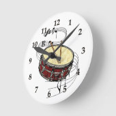 スネアドラム ラウンド壁時計 (傾斜)