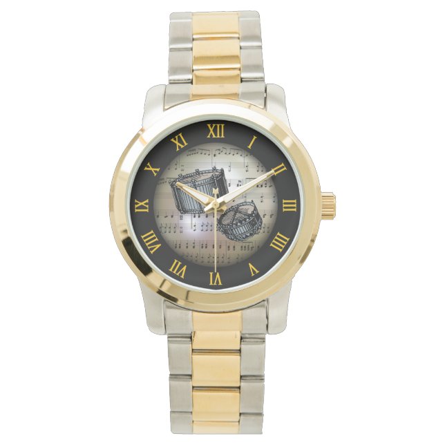 スネアドラム～背景"ミュージカル惑星" * to 腕時計 (正面)