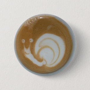 スネイルラテコーヒーアート 缶バッジ