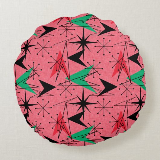 スネジー原子矢印とスターバストアクアオレンジ ラウンドクッション (裏面)