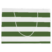 スネジー深いグリーンモノグラムと脂肪ストライプの ラージペーパーバッグ (裏面)