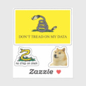 スネックライトガッドデン国旗のパロディミームx6 シール (シート)