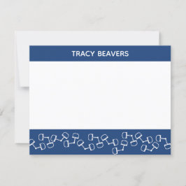 スネフモダンビット馬ノートカード – ネイビー サンキューカード