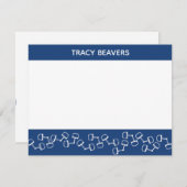 スネフモダンビット馬ノートカード – ネイビー サンキューカード (正面/裏面)