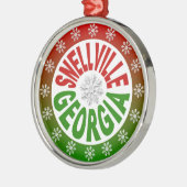 スネルビルグルジアレッドグリーンオーナメント メタルオーナメント (左)