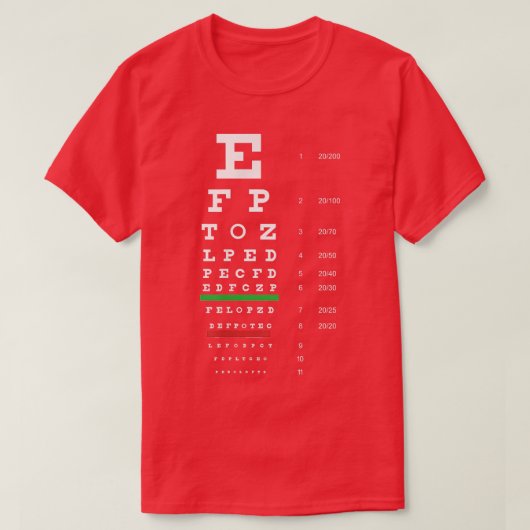 スネレンのアイチャート試験 Tシャツ (デザイン正面)