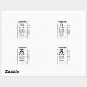 スネレンのグラフ(アイテストのグラフ) 楕円形シール (シート)