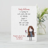 スネーカーにパーティーの女の子をワインで40歳 招待状 (スタンド正面)