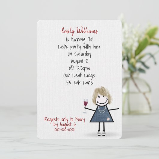 スネーカーに誕生70周年パーティーの女の子 招待状 (スタンド正面)