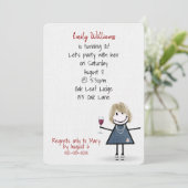 スネーカーに誕生80周年パーティーの女の子 招待状 (スタンド正面)