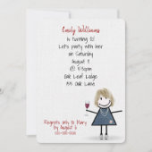 スネーカーに誕生80周年パーティーの女の子 招待状 (正面)