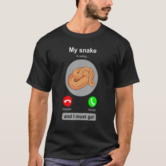 スネークおもしろいシャツスネーク恋人スネークオーナーコレクト Tシャツ (正面)