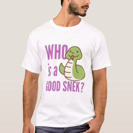 スネークおもしろい恋人Tee - "誰が良いSNEK?" Tシャツ