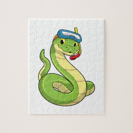 スネークとしてダイバーワーストシュノーケル ジグソーパズル (縦)