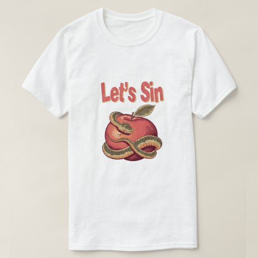 スネークとアップルを罪に問おう Tシャツ (デザイン正面)