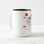 スネークの年2025言葉スネークと中国のの年。 ツートーンマグカップ (正面左)