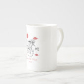 スネークの年2025言葉スネークと中国のの年。 ボーンチャイナマグカップ (正面右)