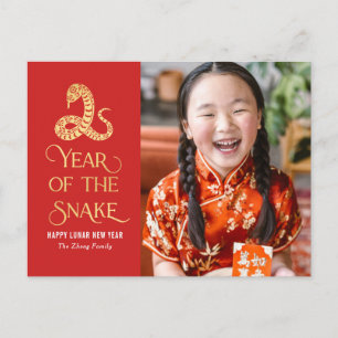 スネークの新中国の年葉書 シーズンポストカード