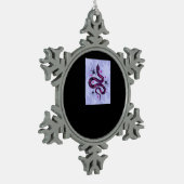 スネークの花をクモ スノーフレークピューターオーナメント (左)