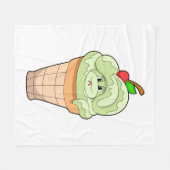 スネークアイスクリームコーン&さくらんぼ フリースブランケット (正面(横))