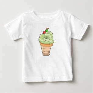 スネークアイスクリームコーン&さくらんぼ ベビーTシャツ