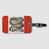 スネークアカラフルクリル荷物タグ ラゲッジタグ (正面横)