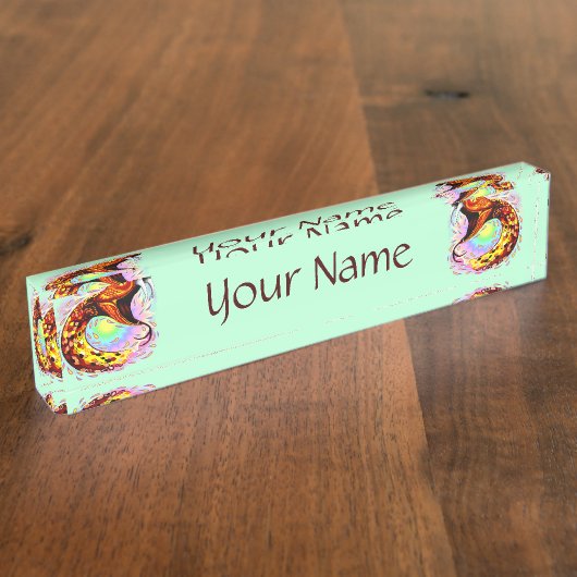 スネークアタックサイケデリックスリアル芸術 デスクネームプレート (側面)