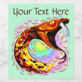 スネークアタックサイケデリックスリアル芸術 ワインラベル (シングルラベル)