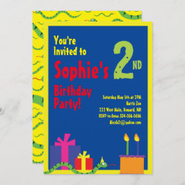 スネークアニマルキッズバースデーパーティ招待状 招待状