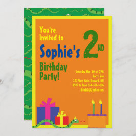 スネークアニマルキッズバースデーパーティ招待状 招待状