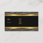 スネークアニマル金ゴールドストライプブラックエレガントクラス2 名刺 (裏面)