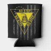 スネークアメリカ国旗に一歩も出ない 缶クーラー (正面)