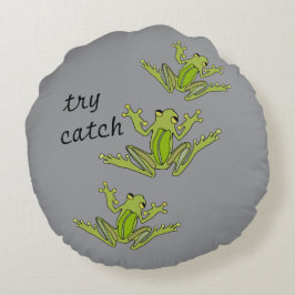スネークアンドカエル装飾用クッション ラウンドクッション
