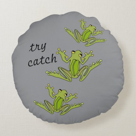 スネークアンドカエル装飾用クッション ラウンドクッション (裏面)
