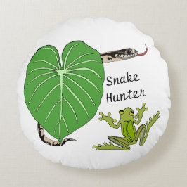 スネークアンドカエル装飾用クッション ラウンドクッション