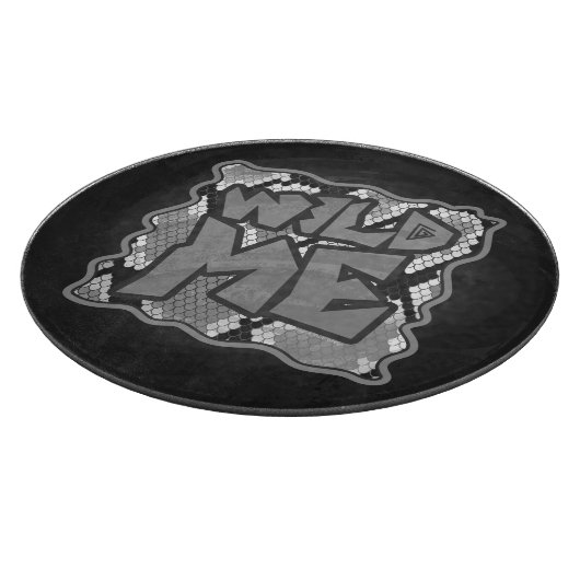 スネークイエローと金ゴールドプリント カッティングボード (角)