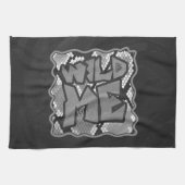 スネークイエローと金ゴールドプリント キッチンタオル (横)