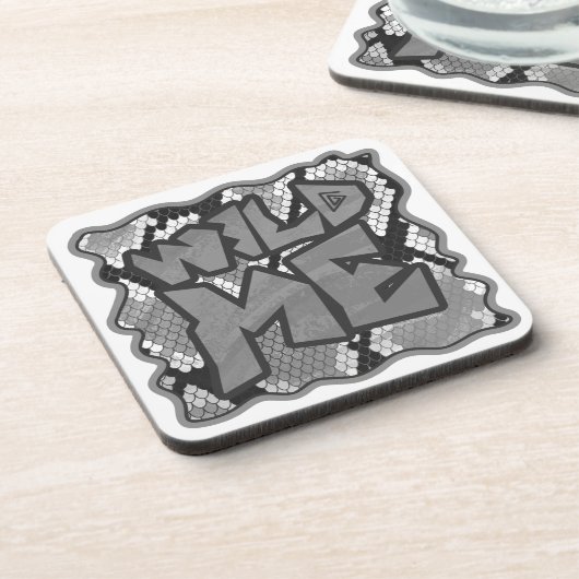 スネークイエローと金ゴールドプリント コースター (左側)