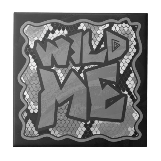 スネークイエローと金ゴールドプリント タイル (正面)