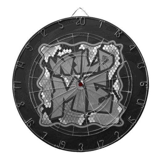 スネークイエローと金ゴールドプリント ダーツボード (正面)