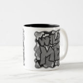 スネークイエローと金ゴールドプリント ツートーンマグカップ (正面右)