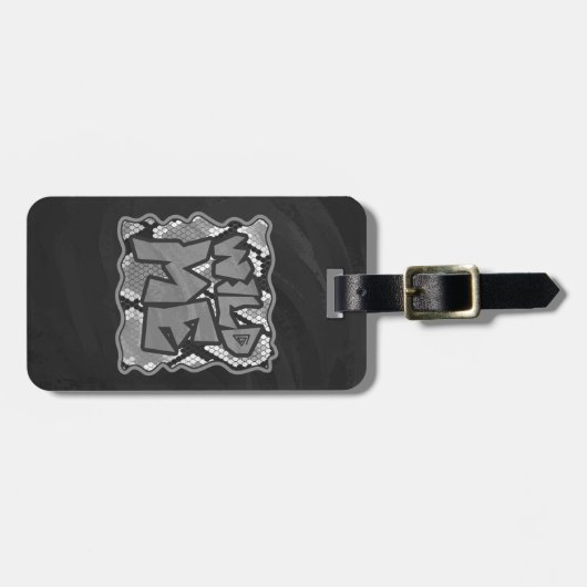 スネークイエローと金ゴールドプリント ラゲッジタグ (正面横)